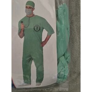 Doctor Costume Halloween  Mens XL 40-42 Green Scrubs